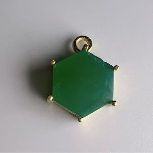 24k Gold Plated Green Onyx Necklace Pendant